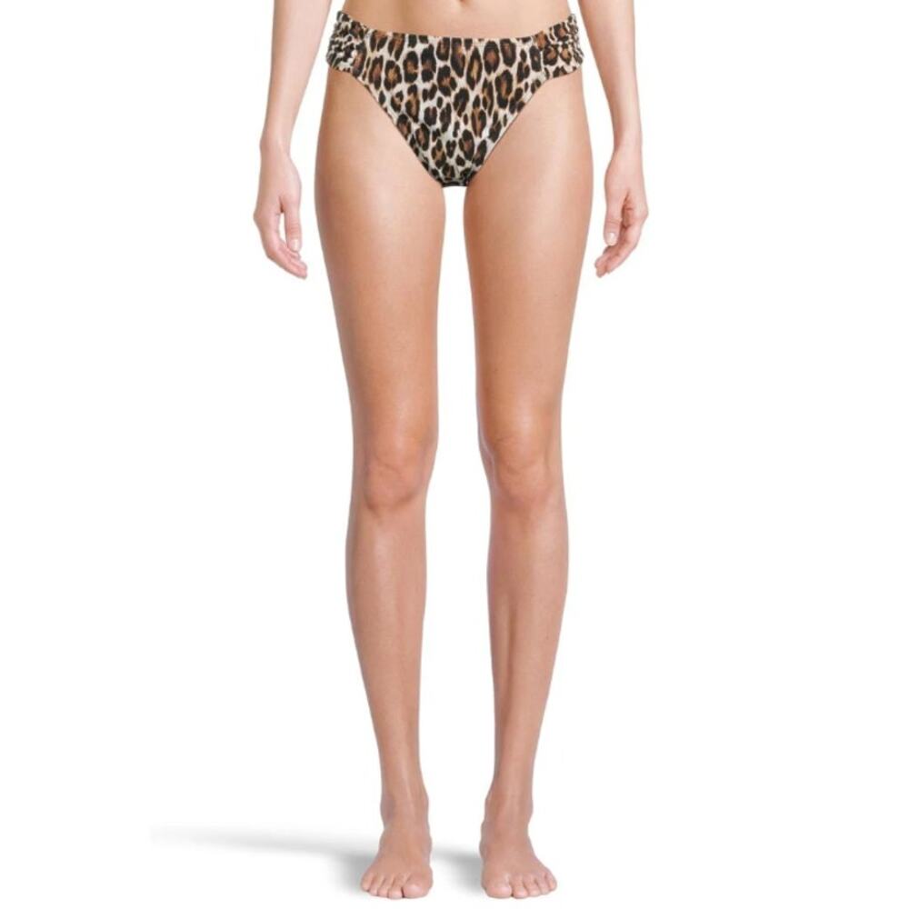NEW Tommy Bahama Leopard Print Bikini Bottoms - Brown, Black, Cream